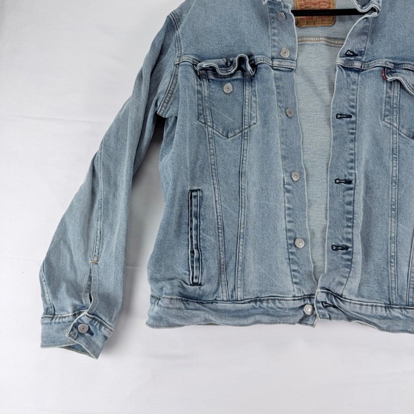 Levi's Mens Light Wash Denim Trucker Jacket Button Front Blue XL 72334 - Picture 5 of 9